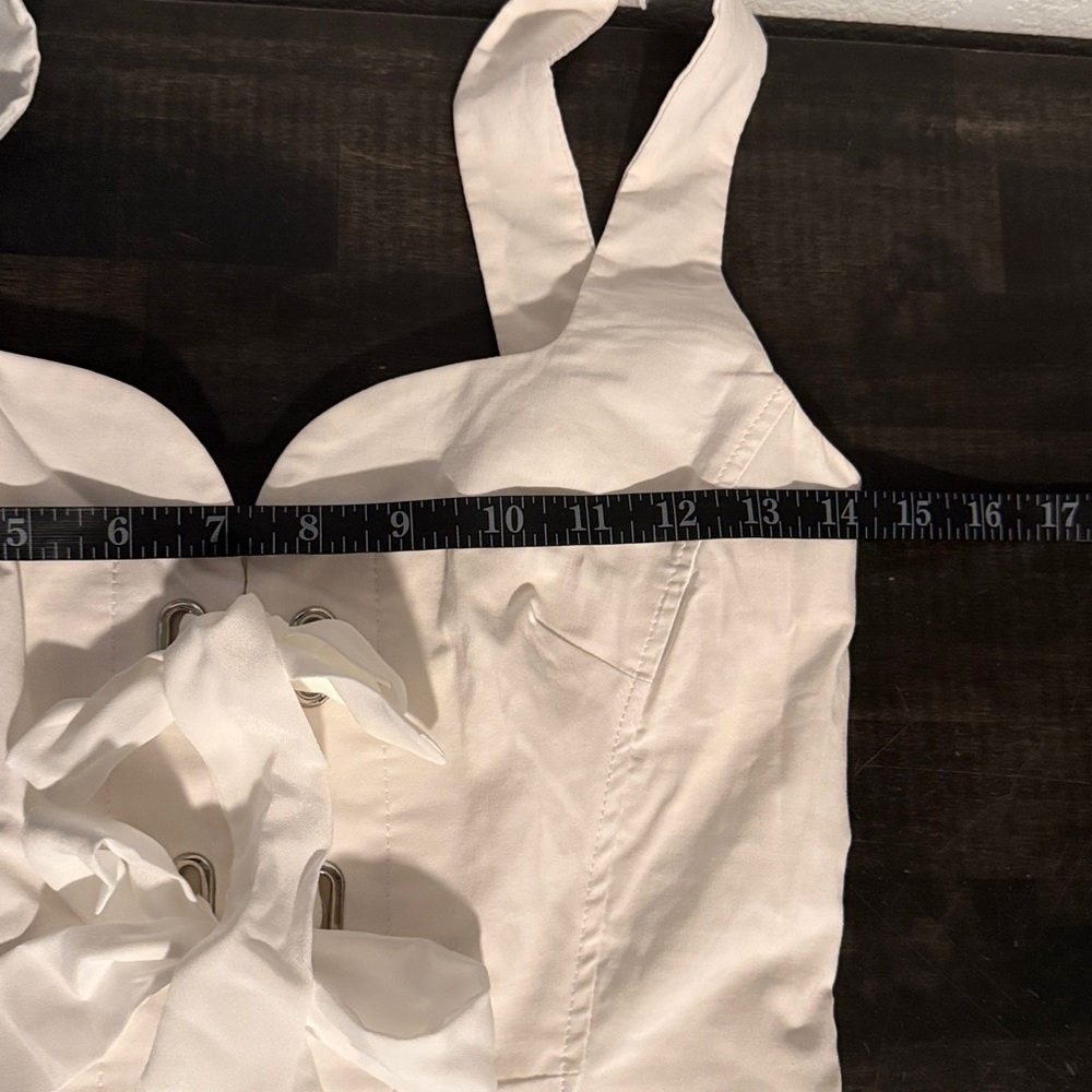 Anthropologie BHLDN Little White Sweetheart Fit & Flare Bow Tie Dress Size XS - Picture 9 of 11